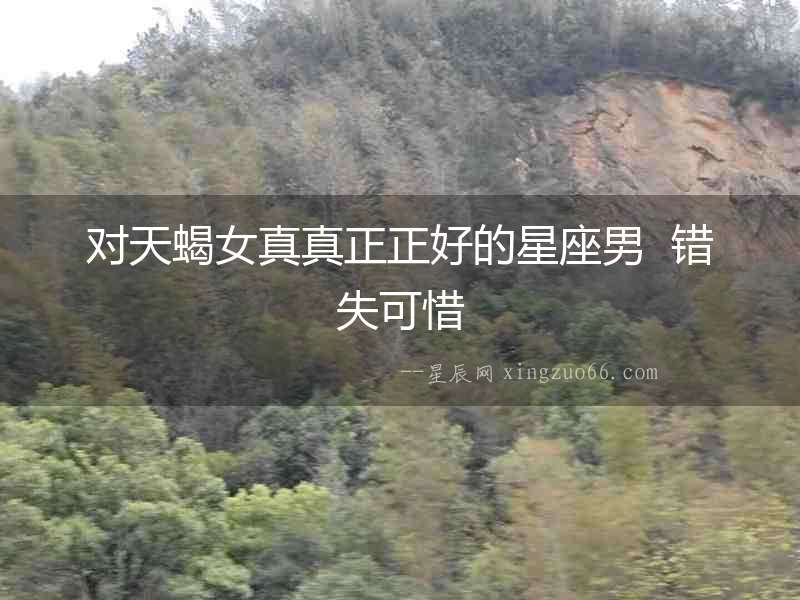 對天蝎女真真正正好的星座男  錯失可惜
