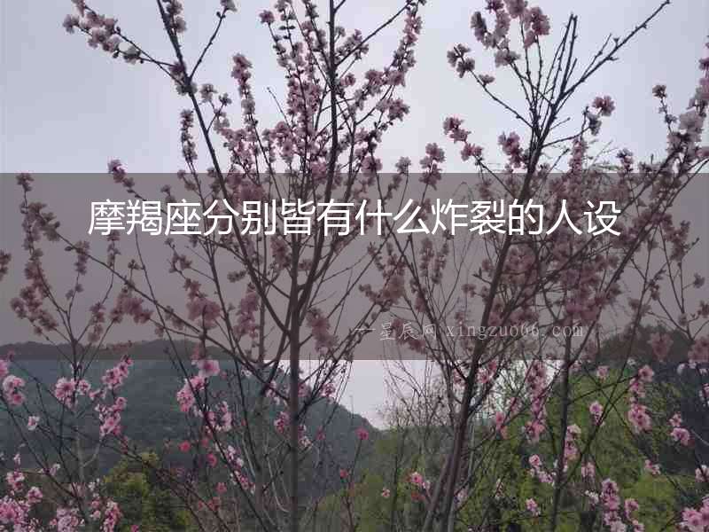 摩羯座分別皆有什么炸裂的人設