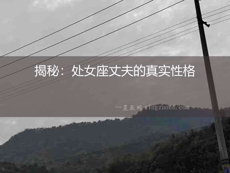 揭秘：處女座丈夫的真實性格