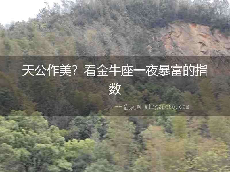 天公作美？看金牛座一夜暴富的指數