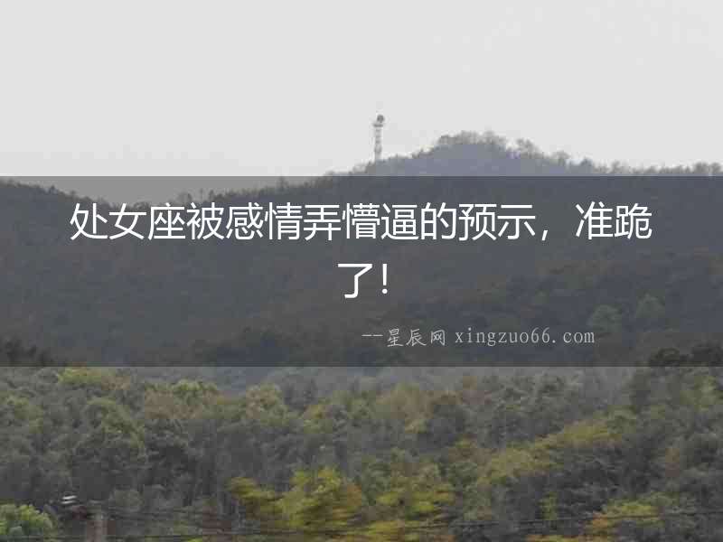 處女座被感情弄懵逼的預示，準跪了！