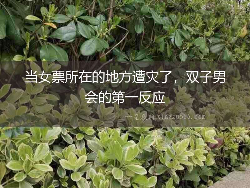 當女票所在的地方遭災了，雙子男會的第一反應