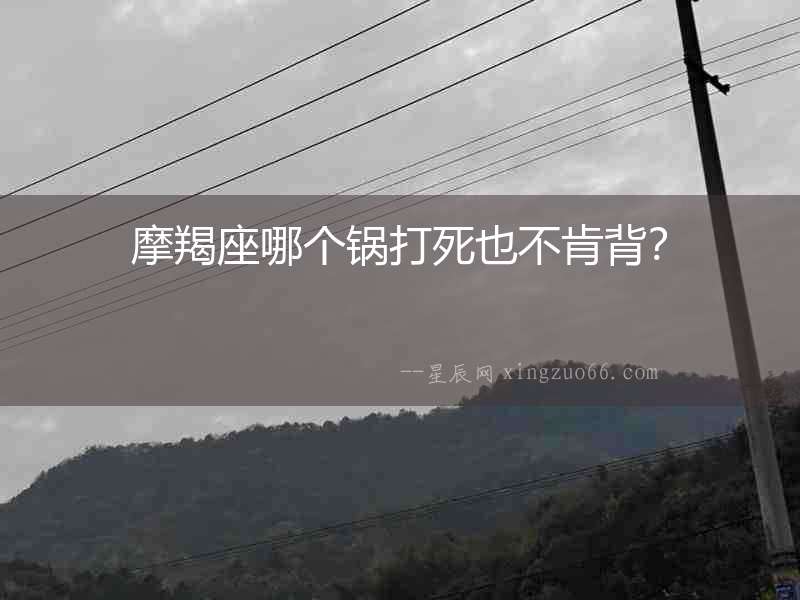 摩羯座哪個鍋打死也不肯背？