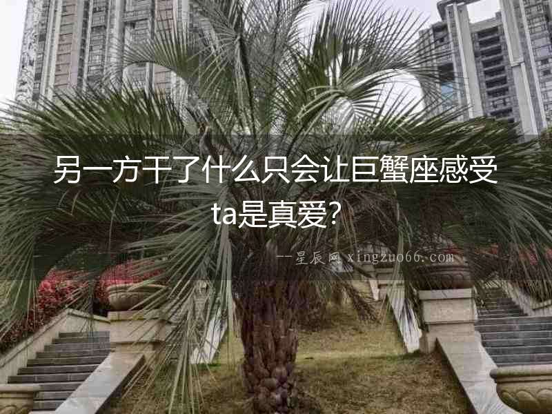 另一方干了什么只會讓巨蟹座感受ta是真愛？