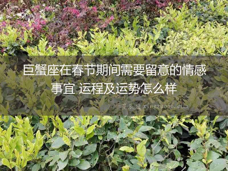 巨蟹座在春節期間需要留意的情感事宜 運程及運勢怎么樣
