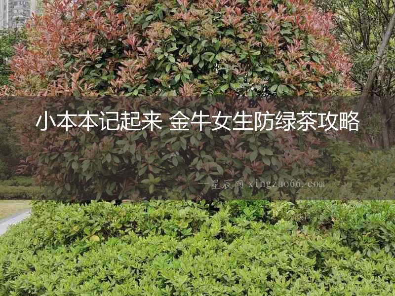 小本本記起來 金牛女生防綠茶攻略