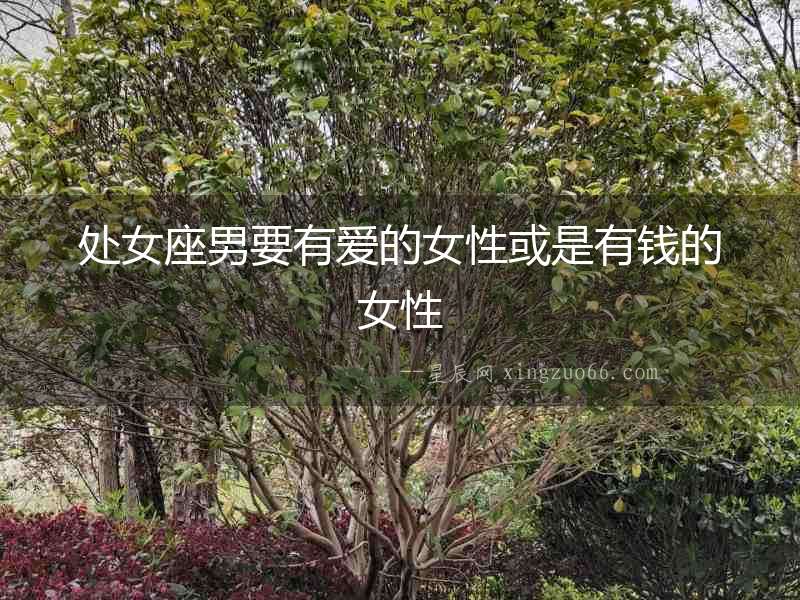 處女座男要有愛的女性或是有錢的女性