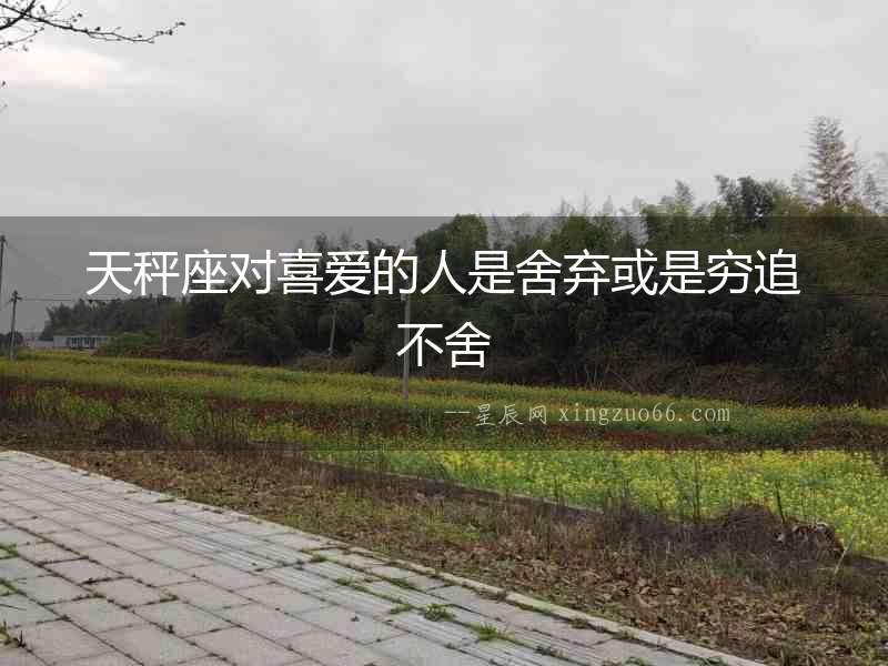 天秤座對喜愛的人是舍棄或是窮追不舍