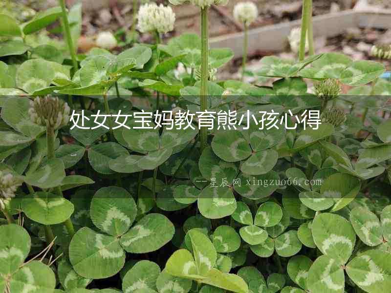 處女女寶媽教育熊小孩心得