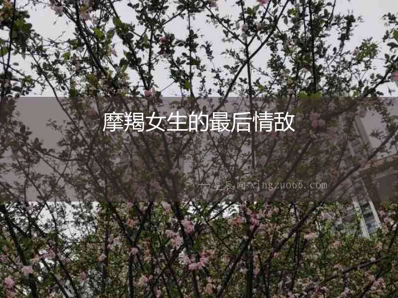 摩羯女生的最后情敵