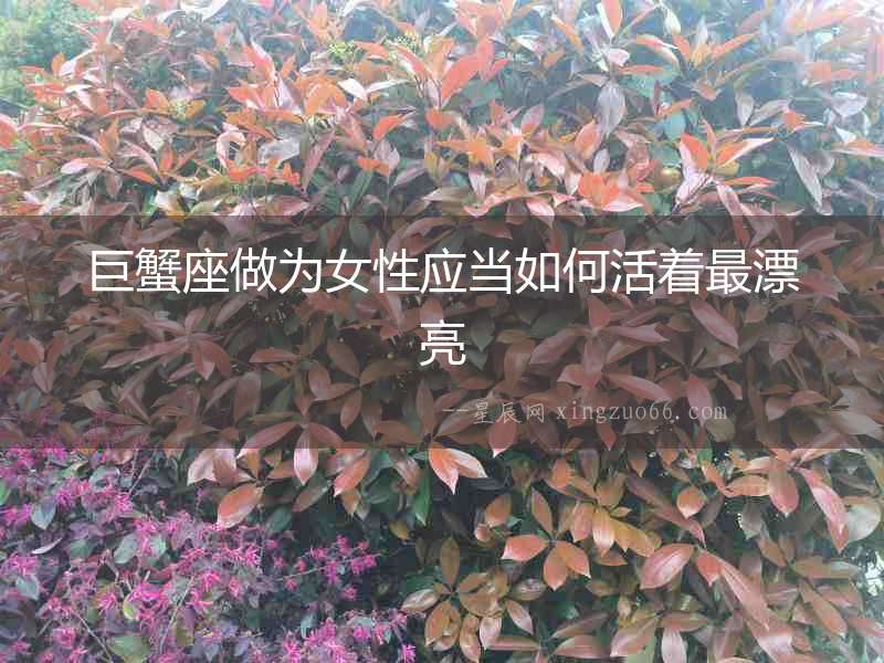 巨蟹座做為女性應當如何活著最漂亮
