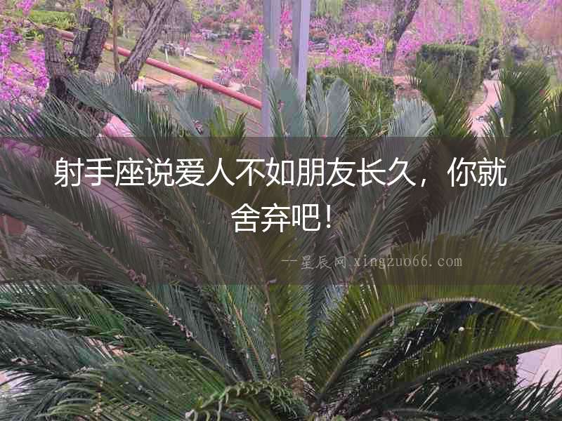 射手座說愛人不如朋友長久，你就舍棄吧！