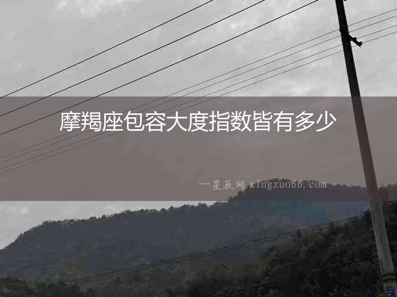 摩羯座包容大度指數皆有多少