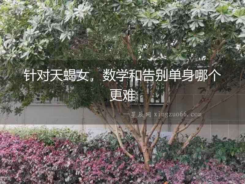 針對天蝎女，數學和告別單身哪個更難
