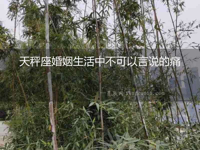 天秤座婚姻生活中不可以言說的痛