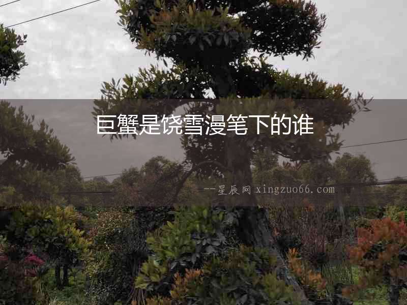 巨蟹是饒雪漫筆下的誰