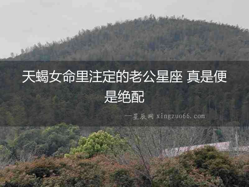 天蝎女命里注定的老公星座 真是便是絕配