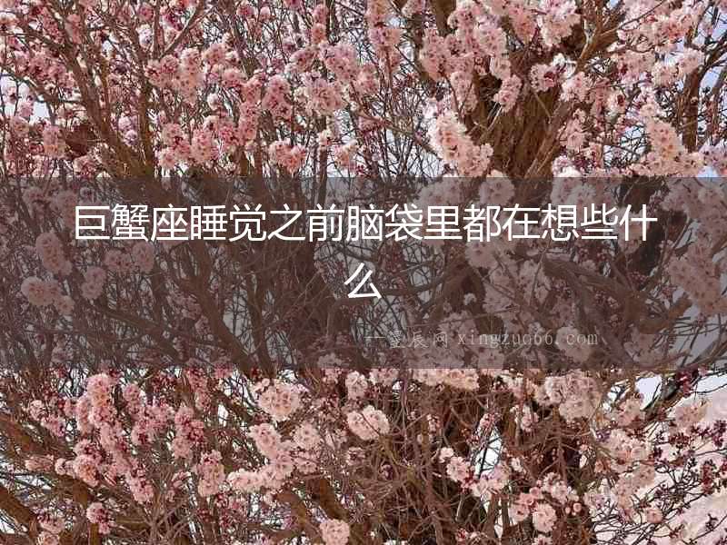 巨蟹座睡覺之前腦袋里都在想些什么