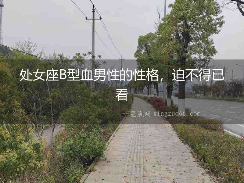 處女座B型血男性的性格，迫不得已看