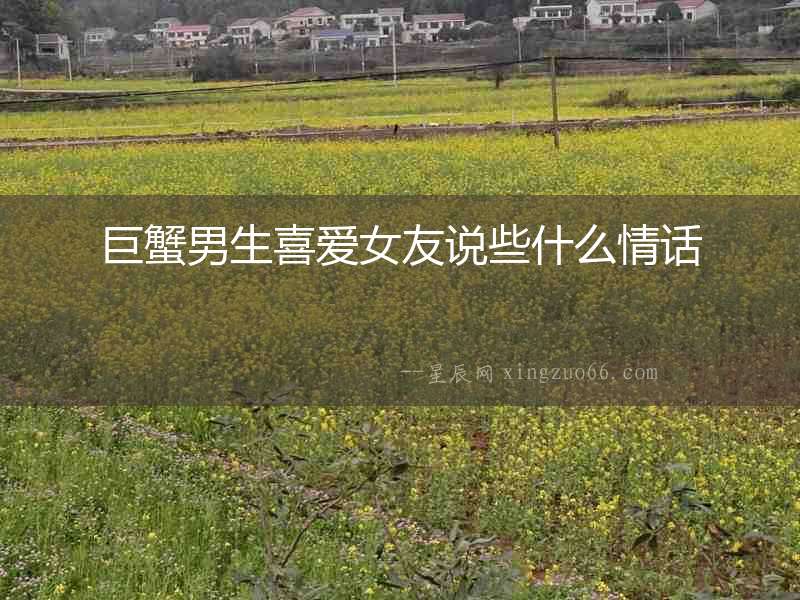 巨蟹男生喜愛女友說些什么情話