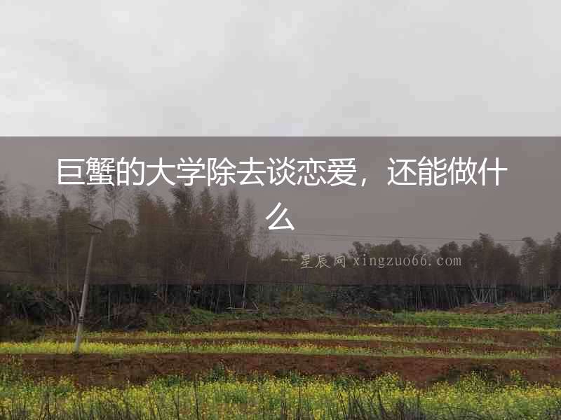 巨蟹的大學除去談戀愛，還能做什么