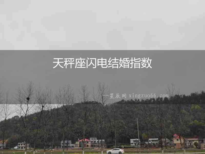 天秤座閃電結婚指數