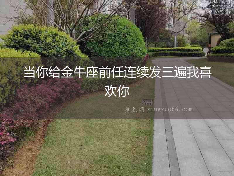 當你給金牛座前任連續發三遍我喜歡你