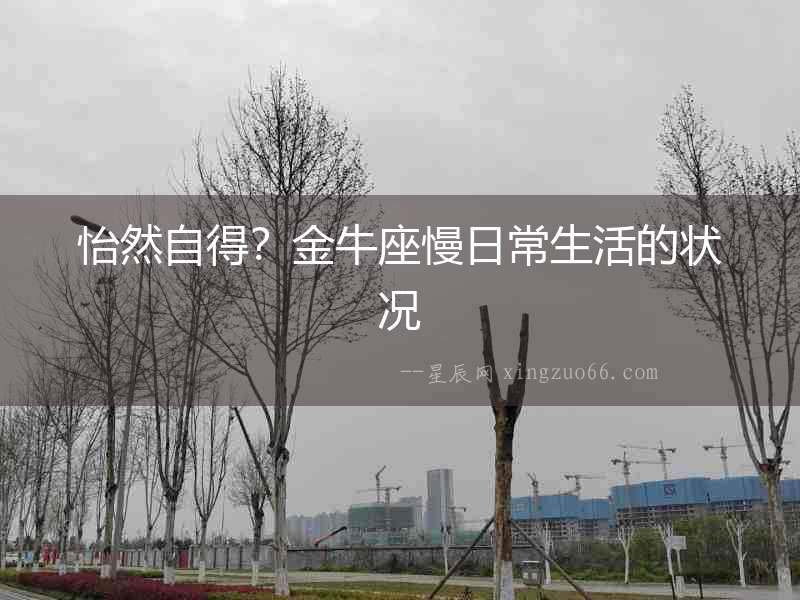 怡然自得？金牛座慢日常生活的狀況