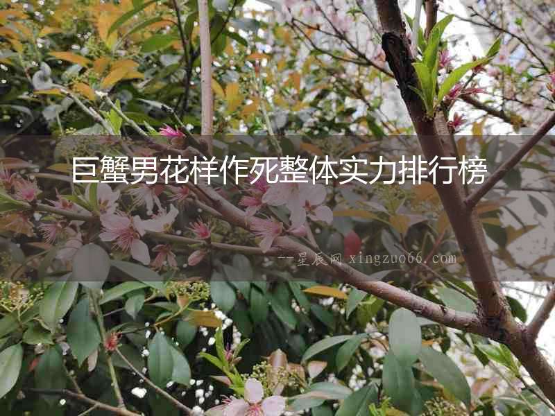 巨蟹男花樣作死整體實力排行榜