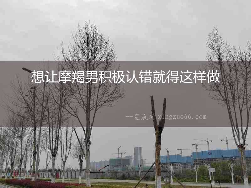 想讓摩羯男積極認(rèn)錯就得這樣做