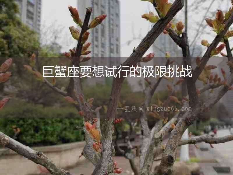 巨蟹座要想試行的極限挑戰(zhàn)
