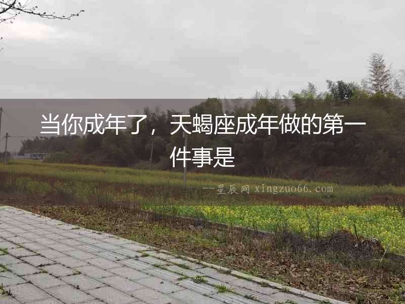 當你成年了，天蝎座成年做的第一件事是