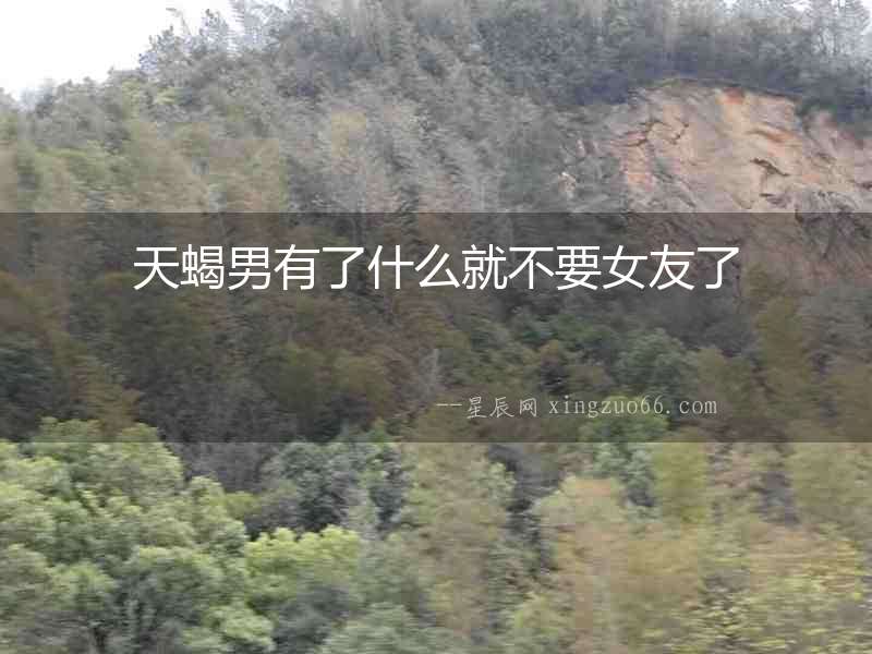 天蝎男有了什么就不要女友了