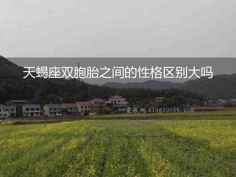 天蝎座雙胞胎之間的性格區別大嗎