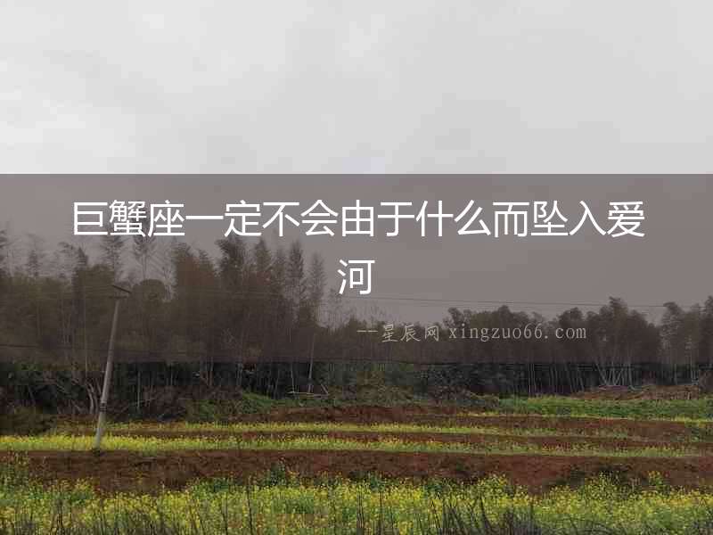 巨蟹座一定不會由于什么而墜入愛河