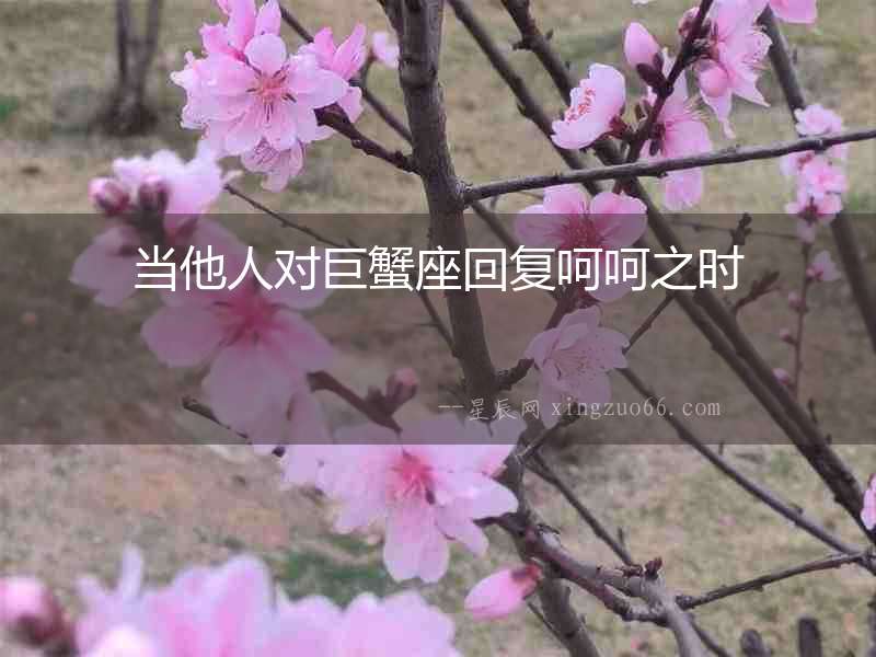 當(dāng)他人對巨蟹座回復(fù)呵呵之時