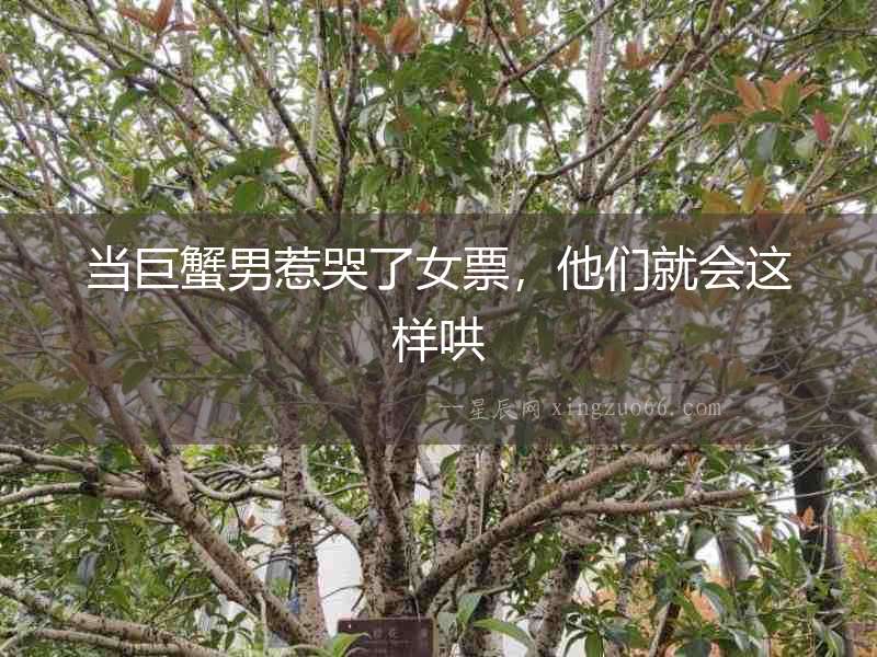 當巨蟹男惹哭了女票，他們就會這樣哄