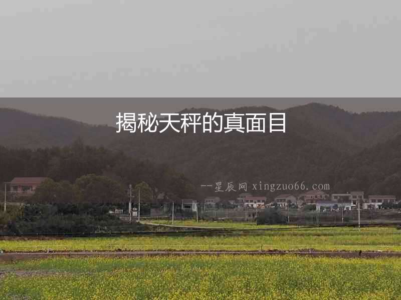 揭秘天秤的真面目