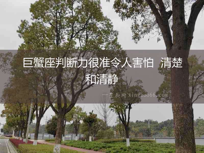 巨蟹座判斷力很準令人害怕  清楚和清靜