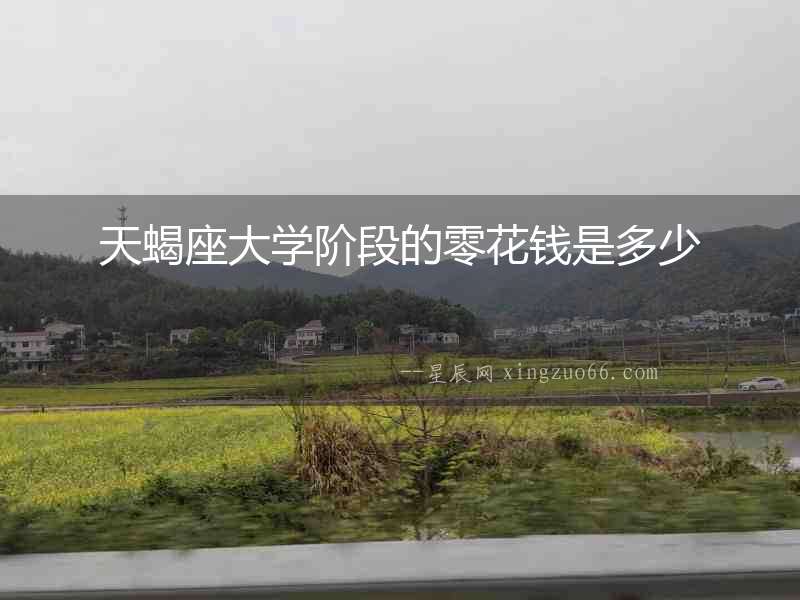 天蝎座大學階段的零花錢是多少