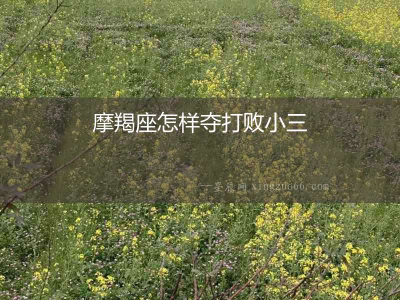 摩羯座怎樣奪打敗小三