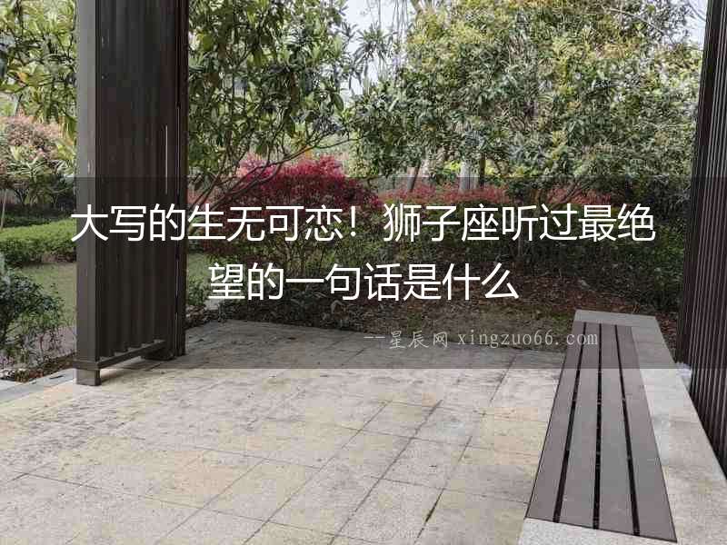 大寫的生無可戀！獅子座聽過最絕望的一句話是什么
