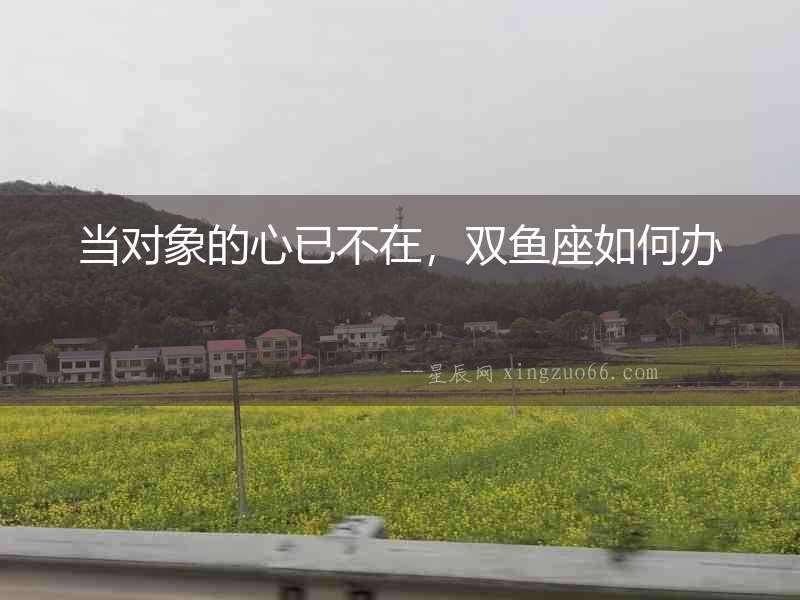 當對象的心已不在，雙魚座如何辦