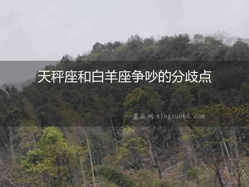 天秤座和白羊座爭吵的分歧點