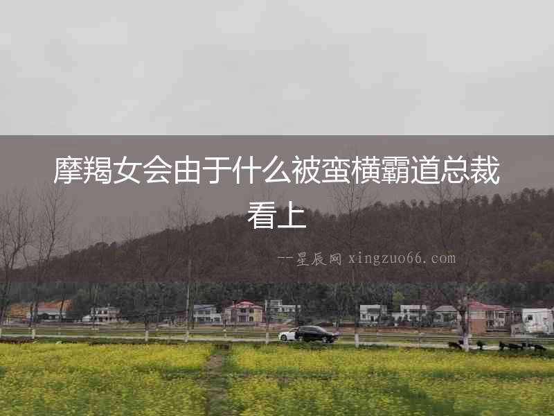 摩羯女會由于什么被蠻橫霸道總裁看上