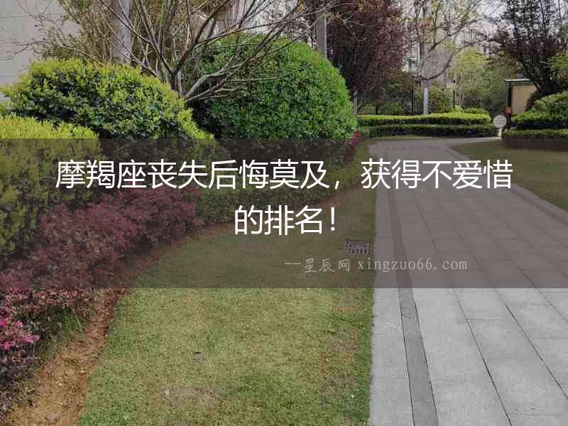摩羯座喪失后悔莫及，獲得不愛惜的排名！