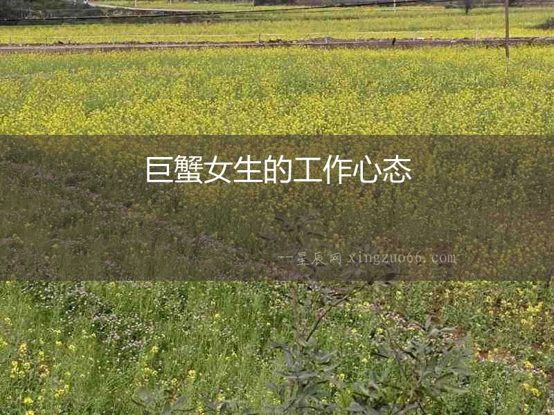 巨蟹女生的工作心態