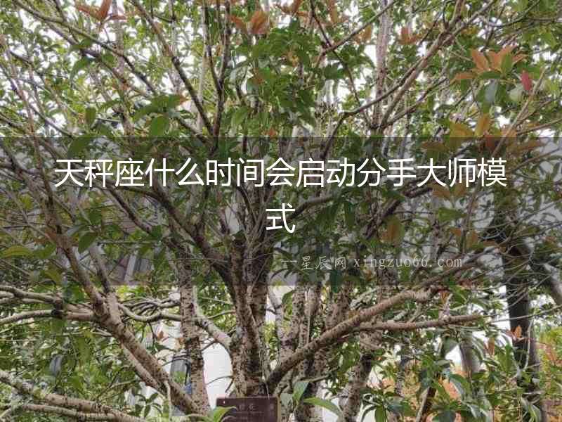 天秤座什么時間會啟動分手大師模式