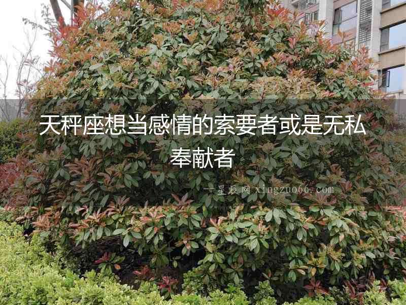 天秤座想當(dāng)感情的索要者或是無(wú)私奉獻(xiàn)者