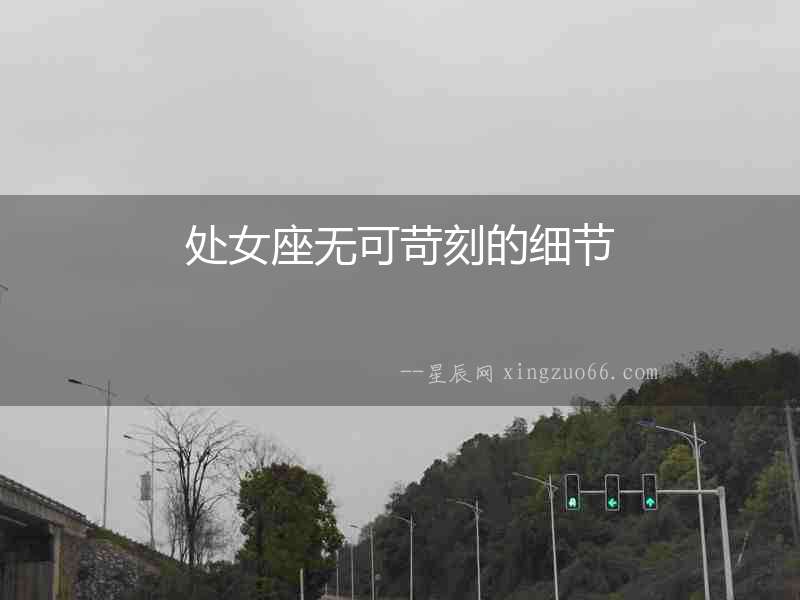 處女座無可苛刻的細節